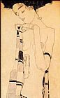 Egon Schiele Gerdi Schiele in a Plaid Garment painting